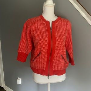 Vermillion color CaBi zip sweater